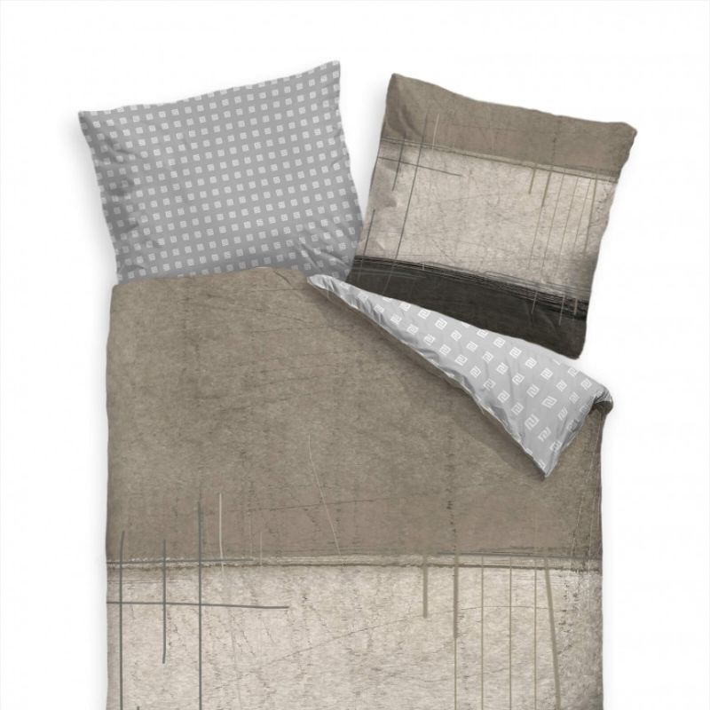 Abstrakt Braun Beige Kunst Bettwäsche Set 135×200 cm + 80x80cm  Atmungsaktiv