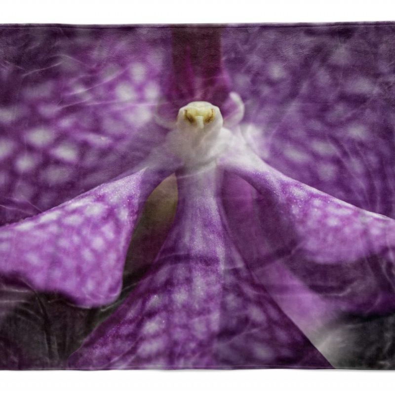 Handtuch Strandhandtuch Saunatuch Kuscheldecke  mit Fotomotiv Orchidee Blüte Mak