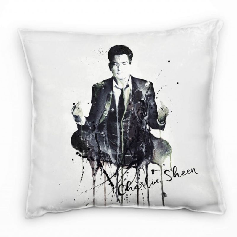 Charlie Sheen Deko Kissen Bezug 40x40cm für Couch Sofa Lounge Zierkissen