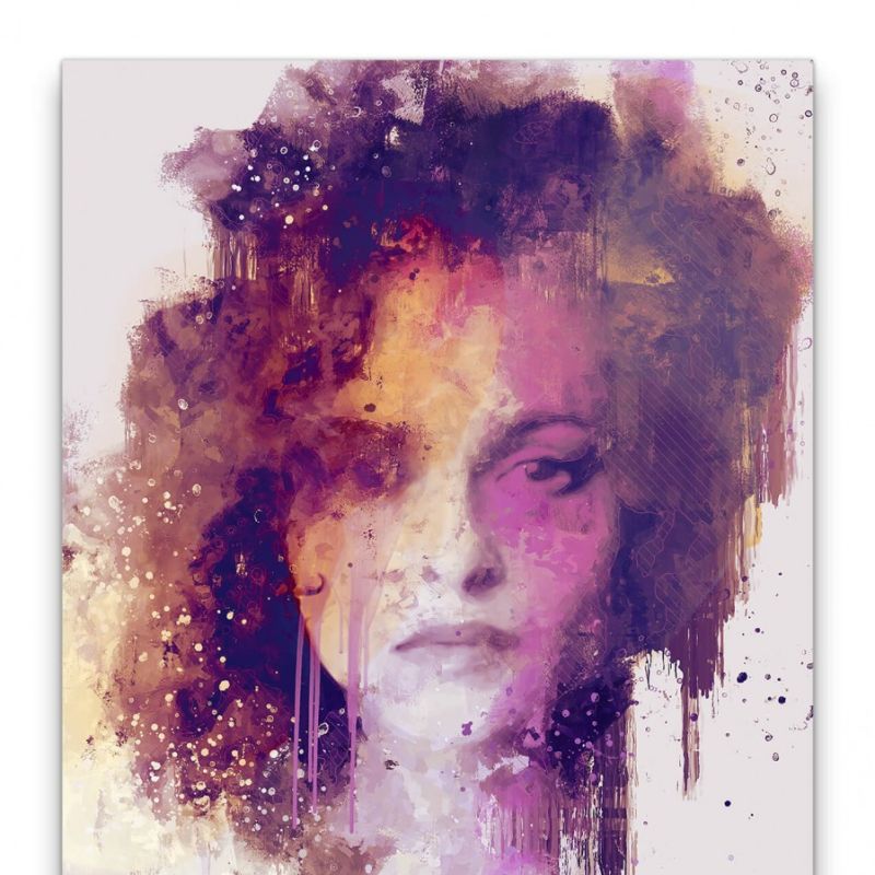 Helena Bonham Carter Porträt Abstrakt Kunst Schauspielerin Farben 60x90cm Leinwandbild