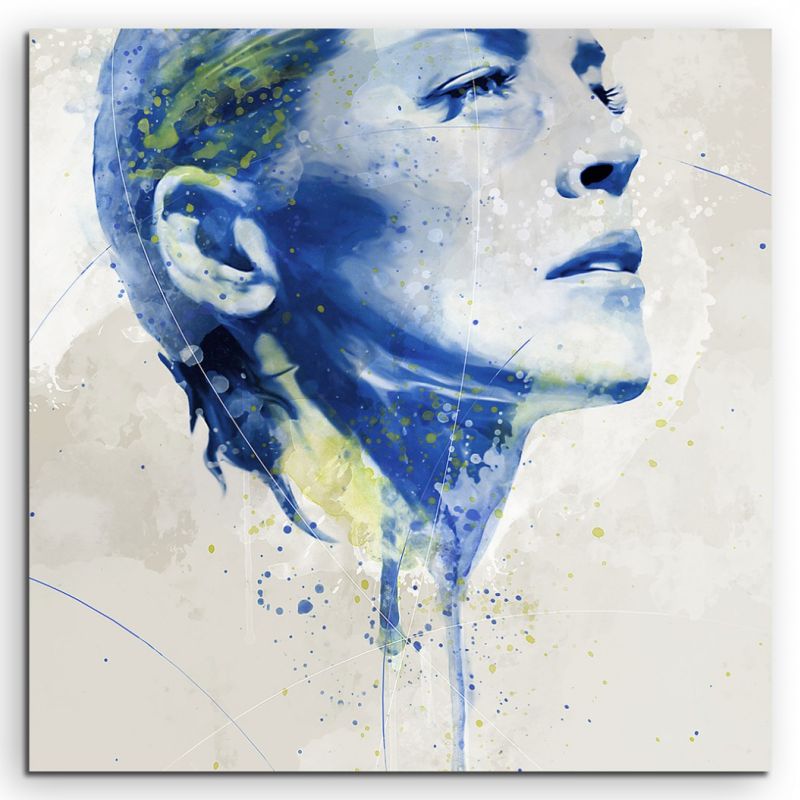 Sharon Stone Aqua 60x60cm Wandbild Aquarell Art