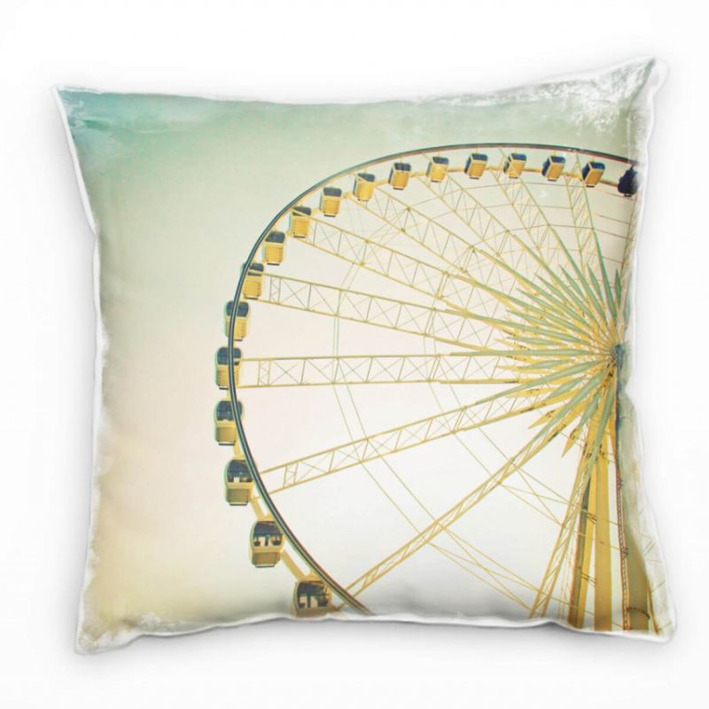 künstlerische Fotografie, Riesenrad, Gelbstich Deko Kissen 40x40cm für Couch Sofa Lounge Zierkissen