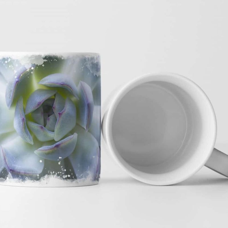 Tasse Geschenk Naturfotografie – Weiße Sukkulente