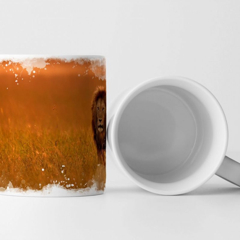 Tasse Geschenk Tierfotografie – Löwe in der Steppe