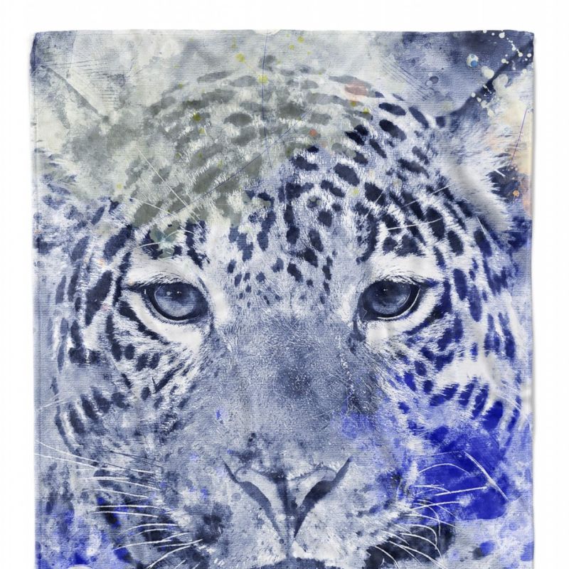 Handtuch Strandhandtuch Saunatuch Kuscheldecke SplashArt Tier Serie Kunstvoll Leopard II