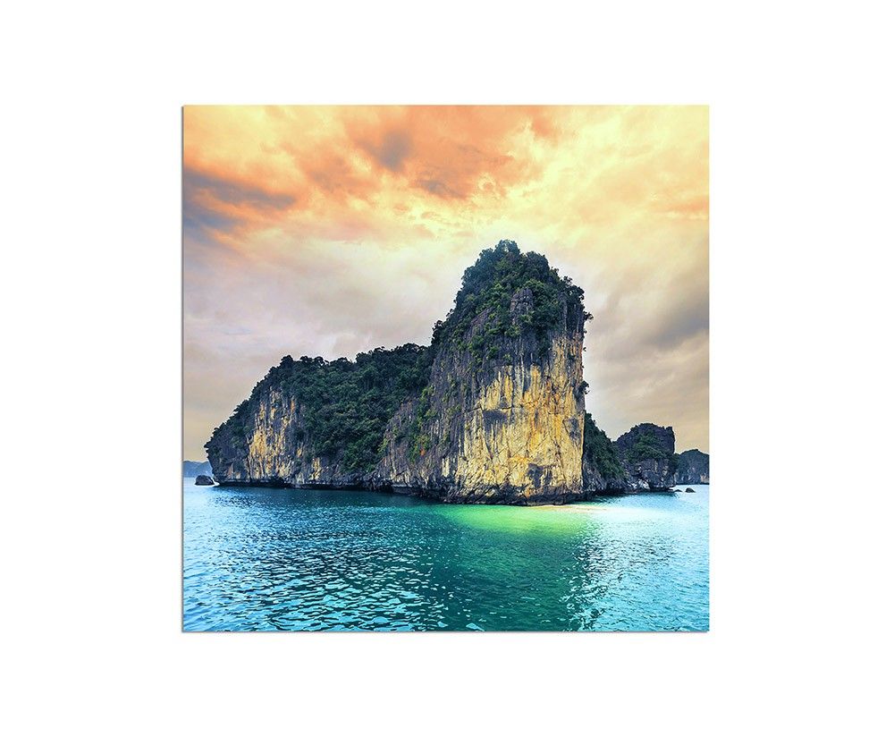 120x80cm Halong Vietnam Fels Meer Himmel Wolken