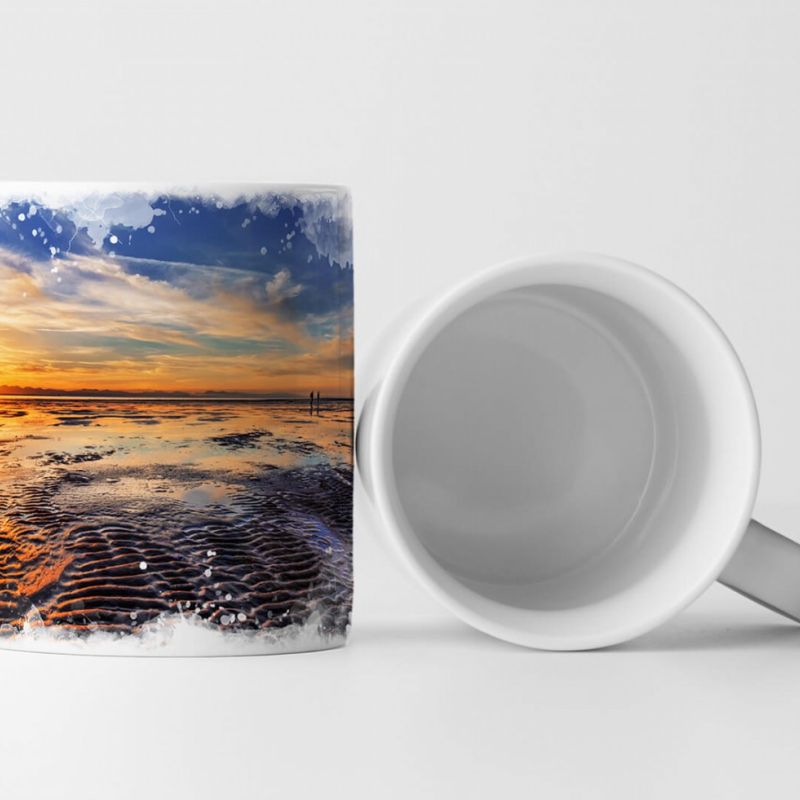 Tasse Geschenk Landschaftsfotografie – Ebbe bei Sonnenuntergang