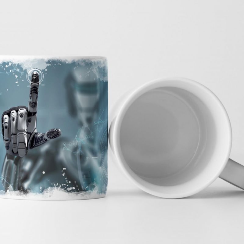 Tasse Geschenk Roboter in futuristischem Fotokunst