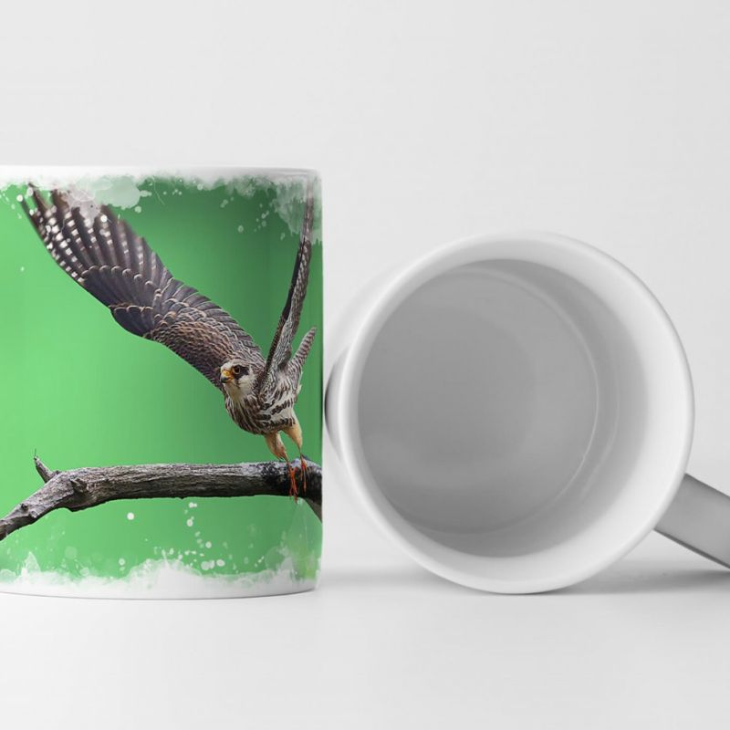 Tasse Geschenk Falke hebt ab – Tierfotografie