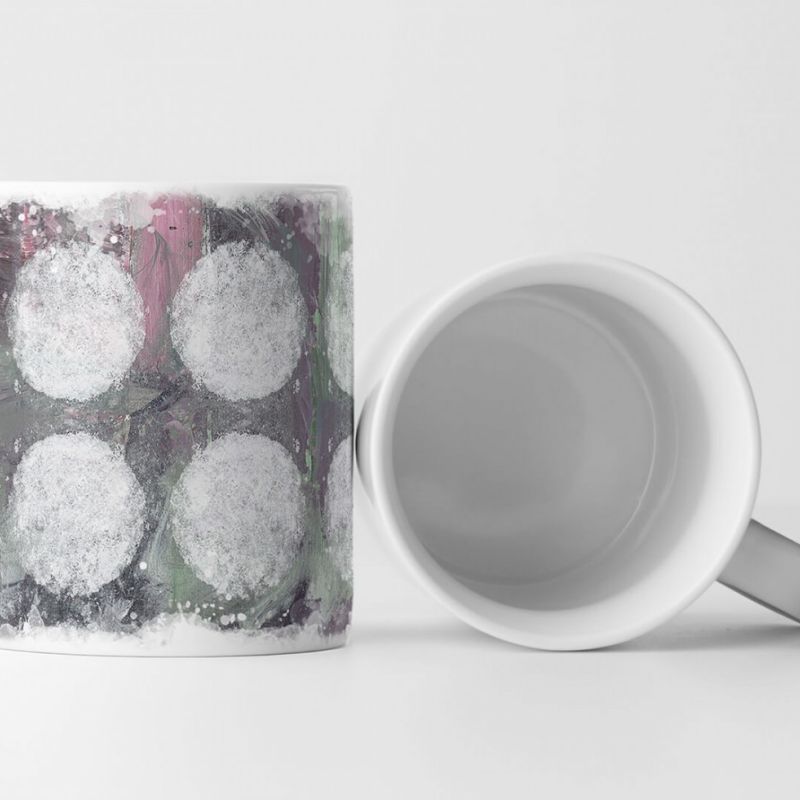 Tasse Geschenk helle Farbkreise, pastell, grau, rosa