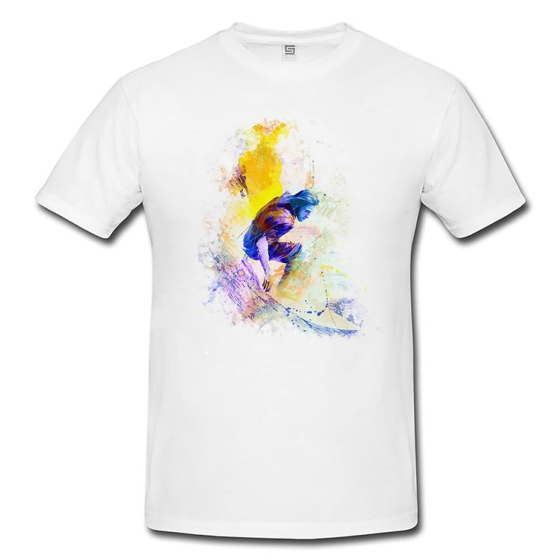 Surfer III  Herren und Damen T-Shirt Sport Motiv aus Paul Sinus Aquarell