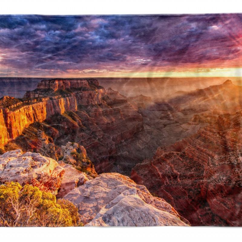 Handtuch Strandhandtuch Saunatuch Kuscheldecke mit Fotomotiv Arizona Berge Sonnenuntergan