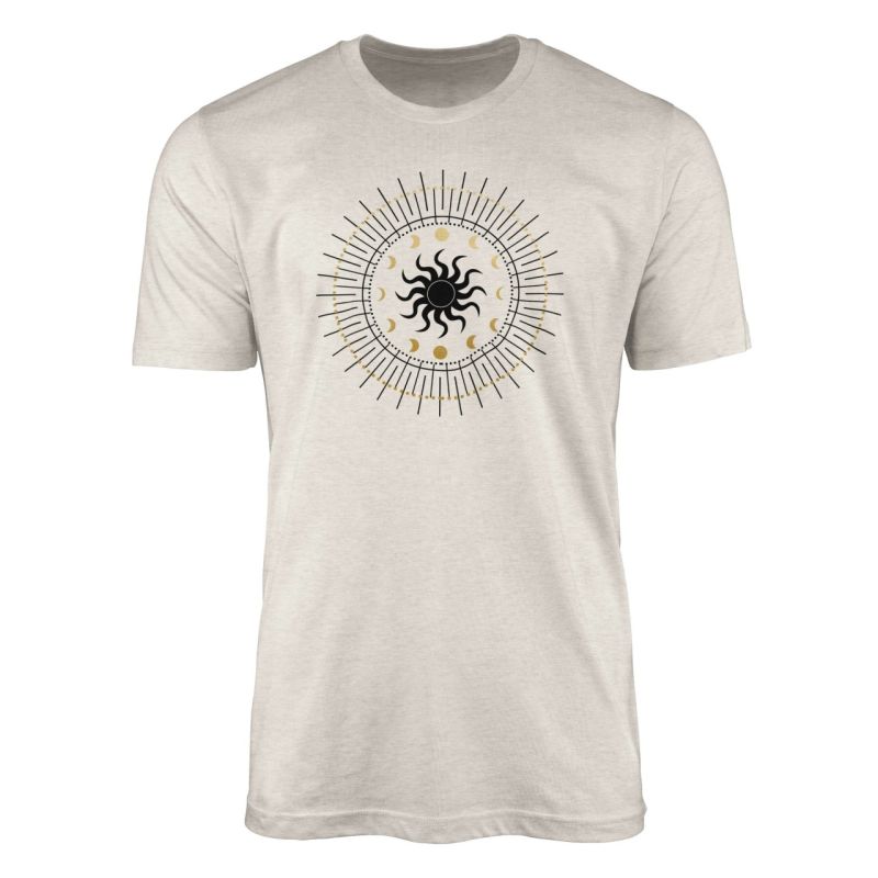 Herren Shirt 100% gekämmte Bio-Baumwolle T-Shirt  Astrologie Sonne Mond Motiv Nachhaltig Ökomode aus