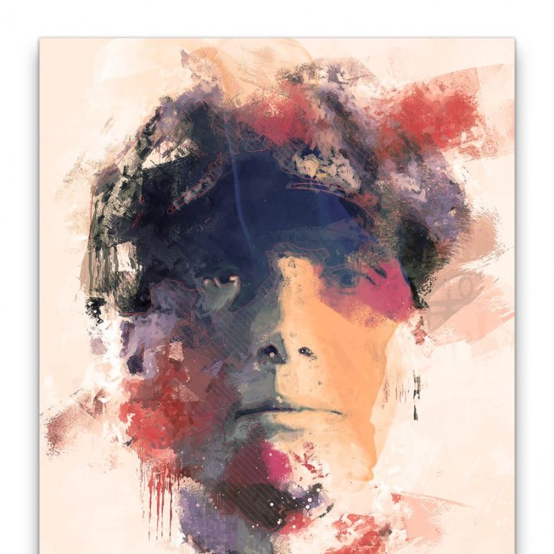 Peaky Blinders Cillian Murphy Porträt Abstrakt Kunst Kultserie 60x90cm Leinwandbild