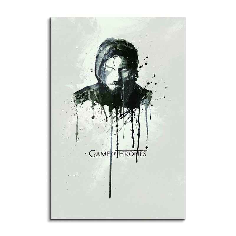 Jaime Lennister Game of Thrones 90x60cm Aquarell Art Wandbild auf Leinwand fertig gerahmt Original S