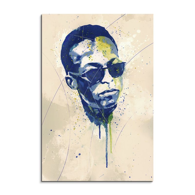 Miles Davis Splash 90x60cm Kunstbild als Aquarell auf Leinwand