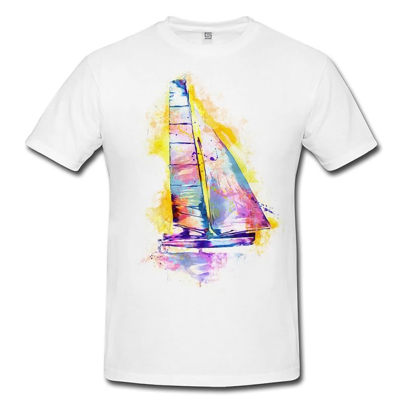 Katamaran II  Herren und Damen T-Shirt Sport Motiv aus Paul Sinus Aquarell