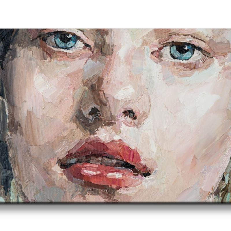 Leinwandbild 120x60cm Junge Schönheit Porträt Malerisch Kunstvoll Feminin