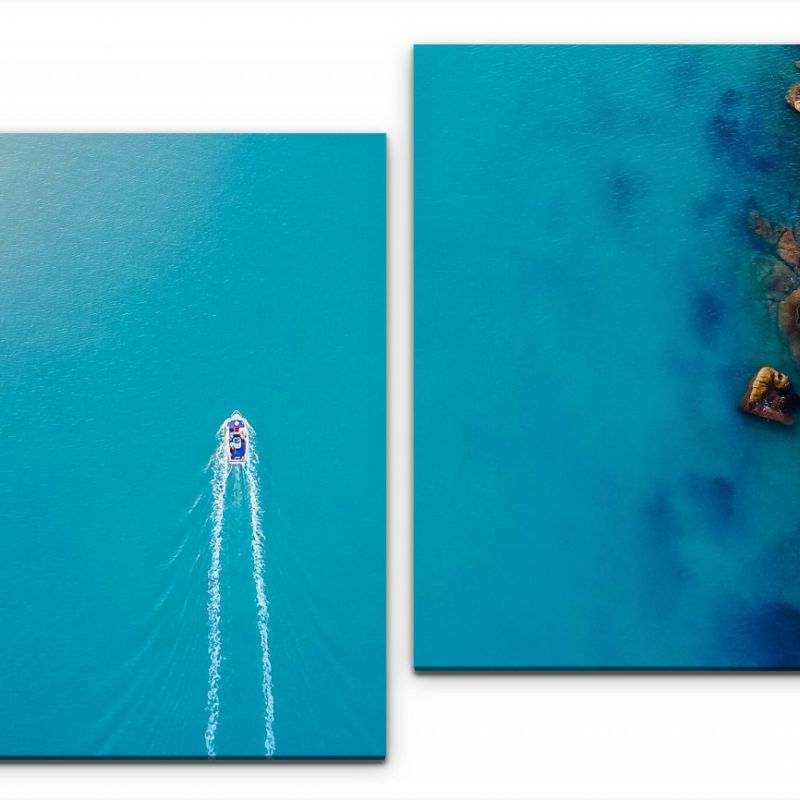 Schiff im Meer Wandbild in verschiedenen Größen