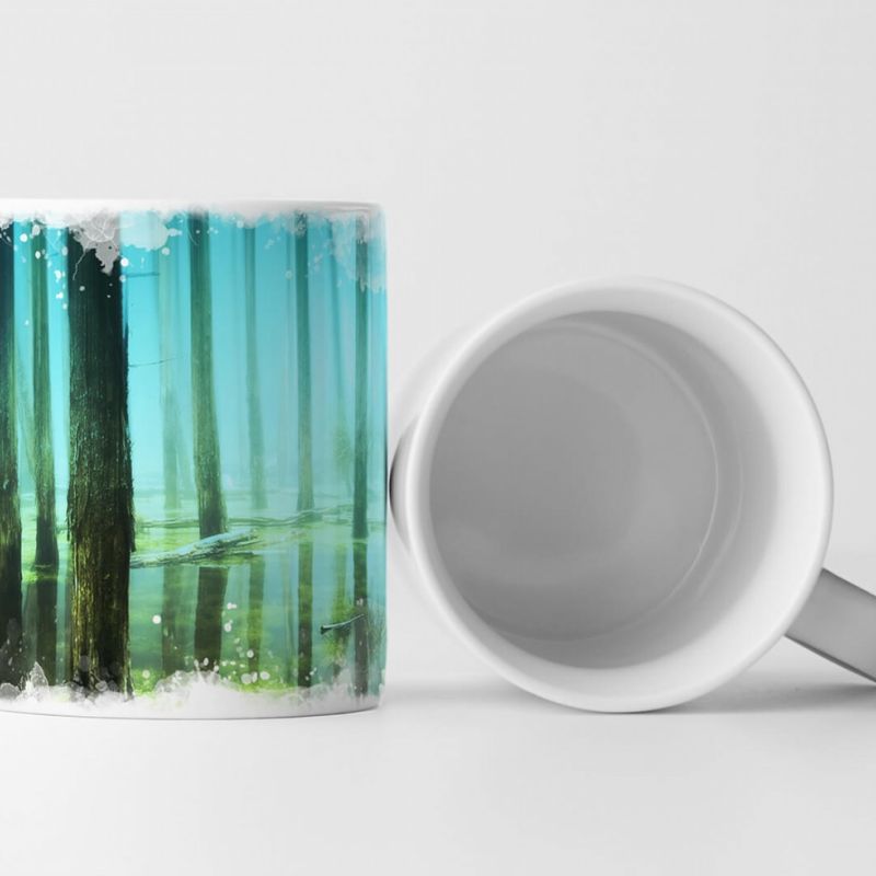 Tasse Geschenk Bild – Baumstämme im Moor