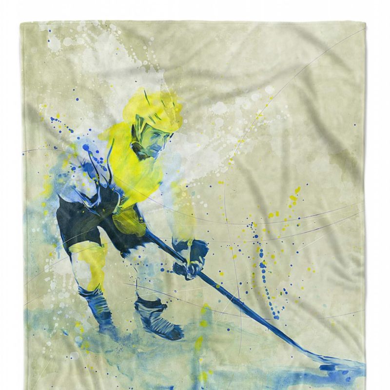 SplashArt Sport Handtuch Strandhandtuch Saunatuch Kuscheldecke Kunstvoll Eishockey Sporth