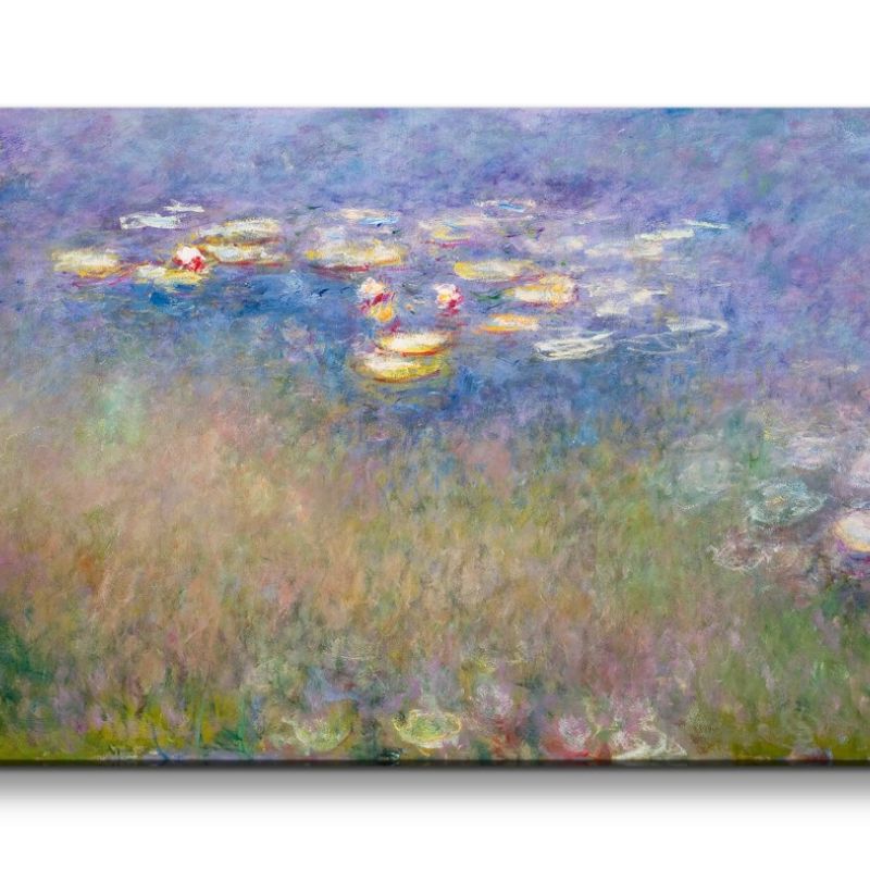 Remaster 120x60cm Claude Monet Impressionismus weltberühmtes Wandbild Wasserblumen Wasserlilien Wund