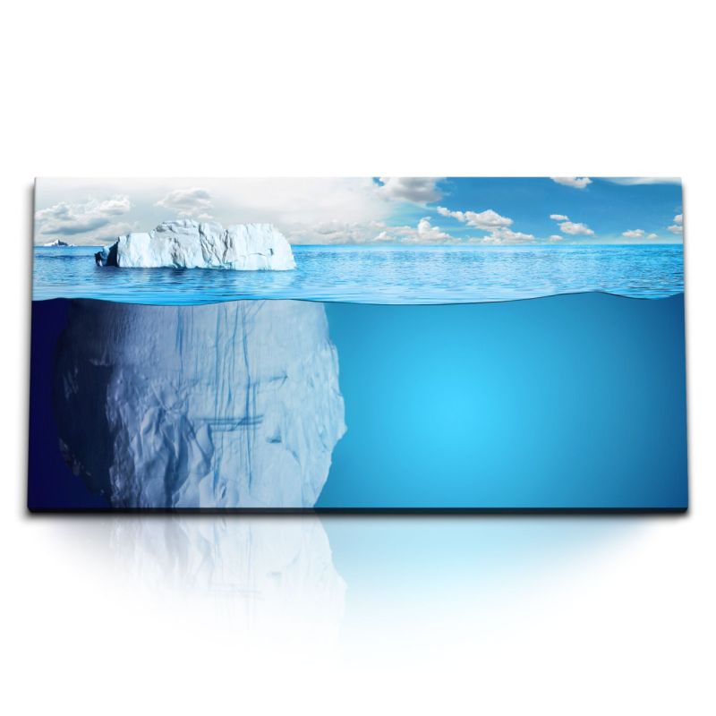 Kunstdruck Bilder 120x60cm Eisberg Antarktis Meer Blau Hellblau Eisbergspitze