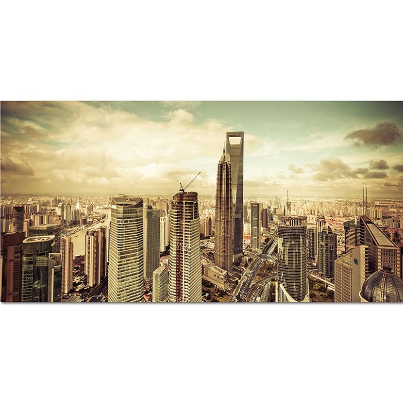 120x60cm Shanghai Gebäude Stadt Turm