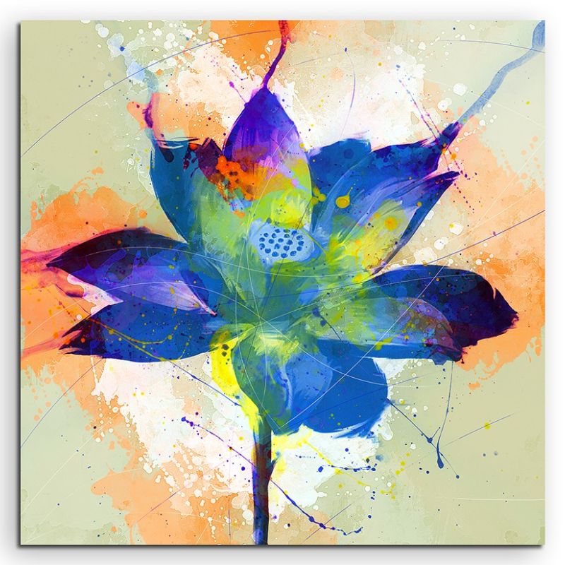 Blume VI 60x60cm Aquarell Art Leinwandbild