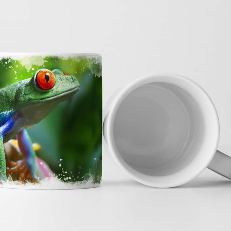 Tasse Geschenk Tierfotografie – Bunter Frosch