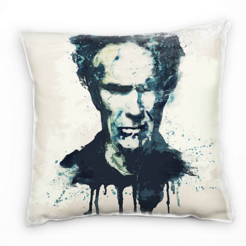 Clint Eastwood Deko Kissen Bezug 40x40cm für Couch Sofa Lounge Zierkissen