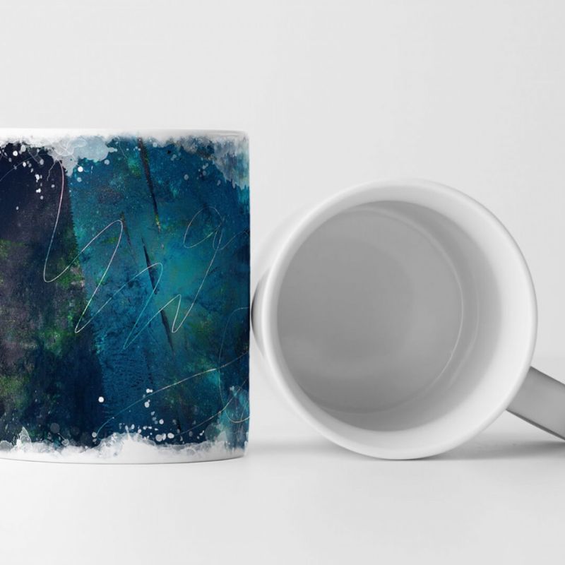 Tasse Geschenk dunkeltürkise-blaue Abstraktion