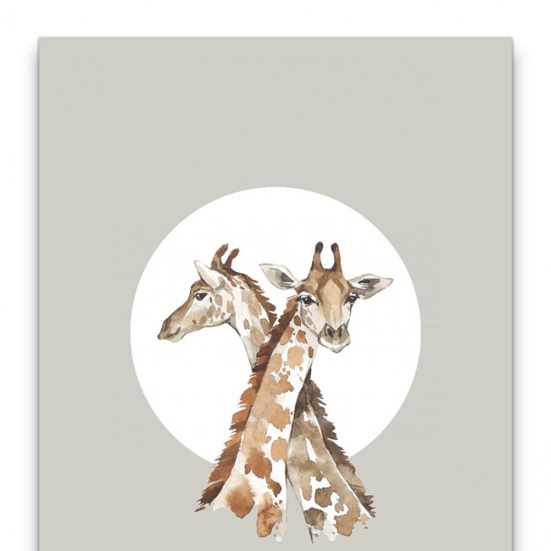 Giraffen Afrika Wasserfarben Aquarell Modern Dekorativ Minimalistisch