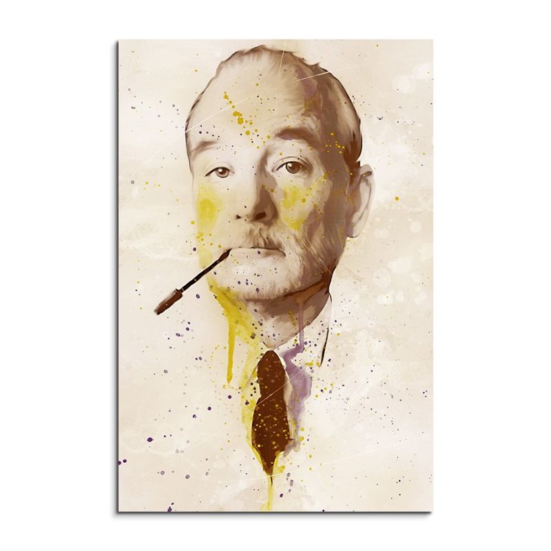 Bill Murray Splash 90x60cm Kunstbild als Aquarell auf Leinwand