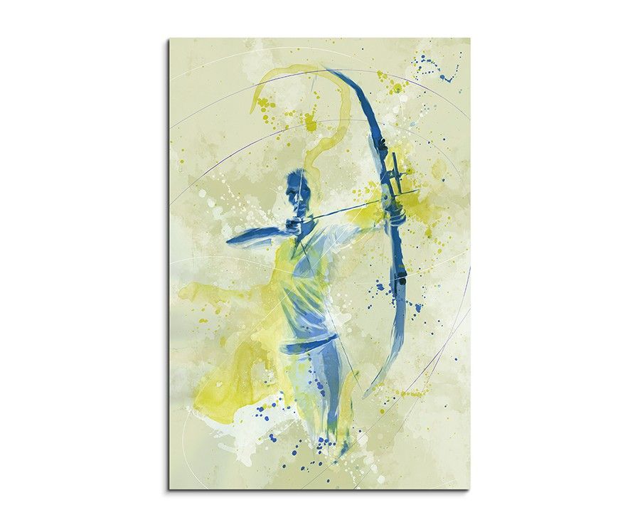 Bogenschiessen I 90x60cm SPORTBILDER Paul Sinus Art Splash Art Wandbild Aquarell Art