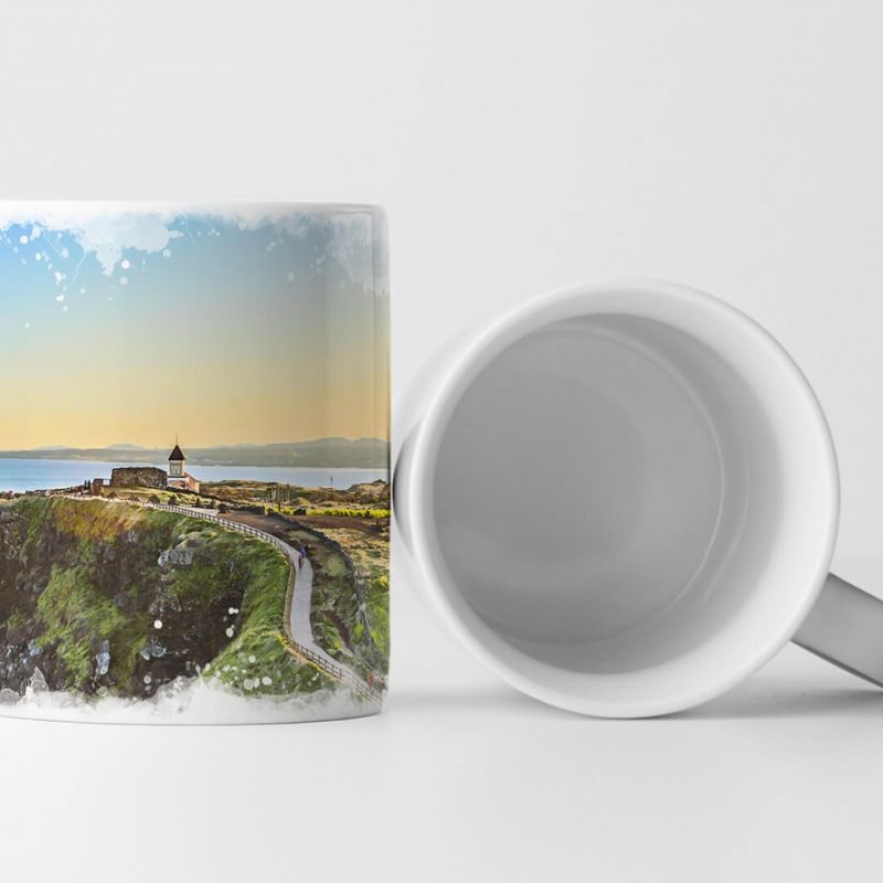 Tasse Geschenk Landschaftsfotografie – Kirche an einer Küste