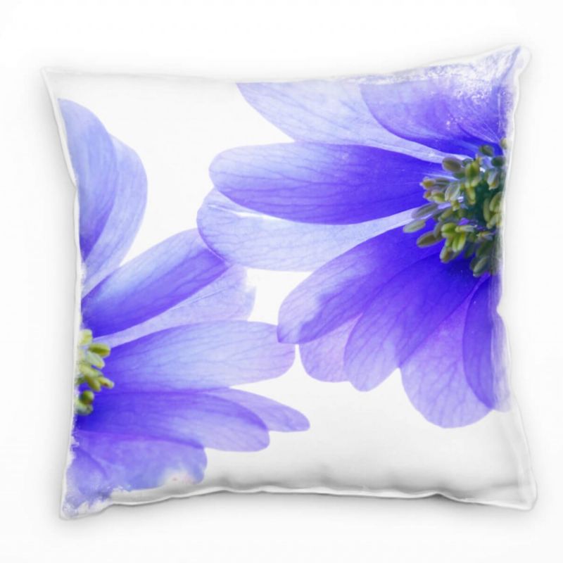 Blumen, lila, blau, gelb, weiß, Detailaufnahme Deko Kissen 40x40cm für Couch Sofa Lounge Zierkissen