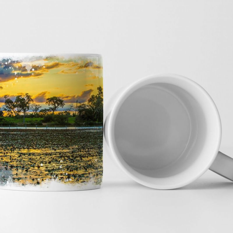 Tasse Geschenk Landschaftsfotografie – Bunter Sonnenaufgang in Pantanal Brasilien