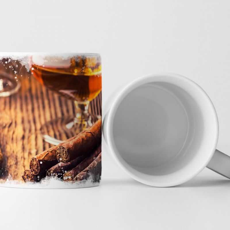 Tasse Geschenk Künstlerische Fotografie – Zigarren und Cognac