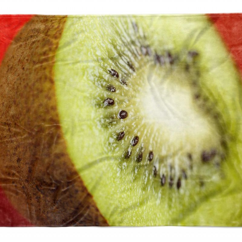 Handtuch Strandhandtuch Saunatuch Kuscheldecke  mit Fotomotiv Kiwi grüne Frucht