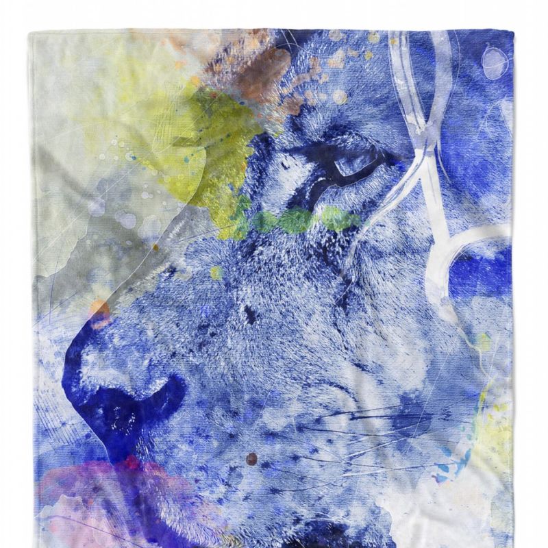 Handtuch Strandhandtuch Saunatuch Kuscheldecke SplashArt Tier Serie Kunstvoll Lion Wild M