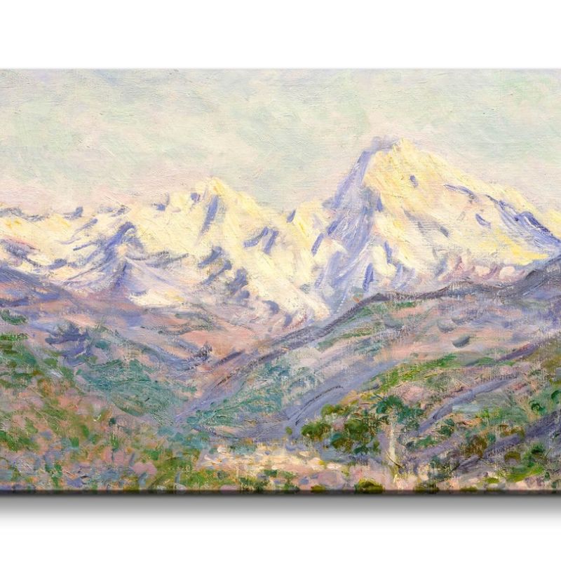 Remaster 120x60cm Claude Monet Impressionismus weltberühmtes Wandbild Berge Schneegipfel Natur