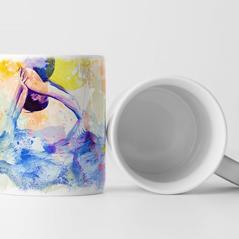 Synchronschwimmen Tasse als Geschenk,  Design Sinus Art