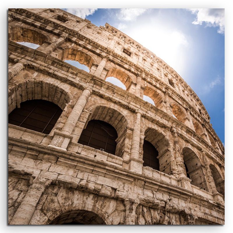 Architektur Fotografie – Kolosseum in Rom auf Leinwand