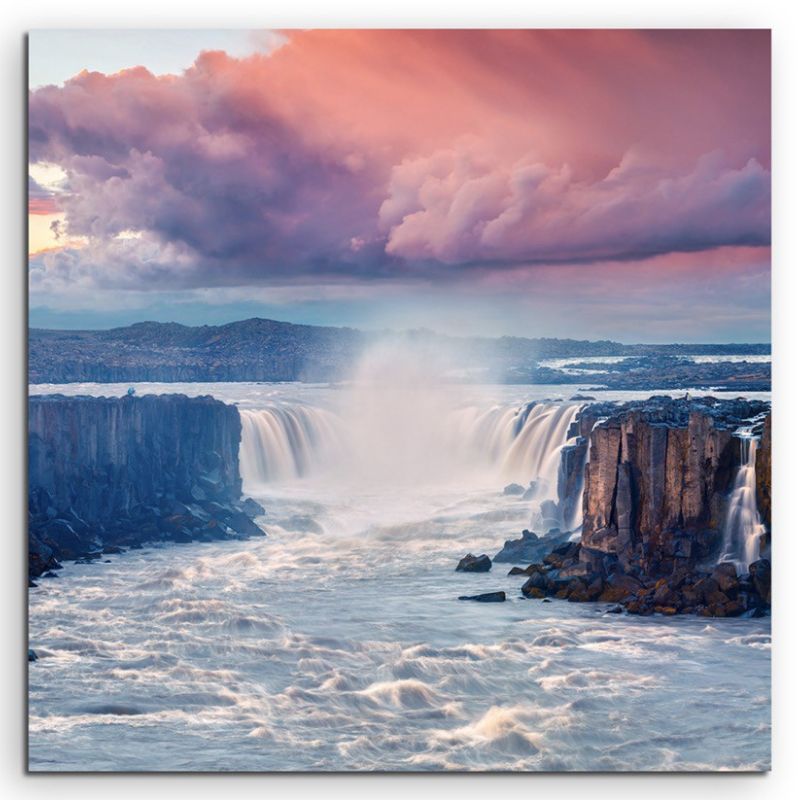 Landschaftsfotografie – Wasserfall im Jokulsargljufur Nationalpark, Island auf Leinwand