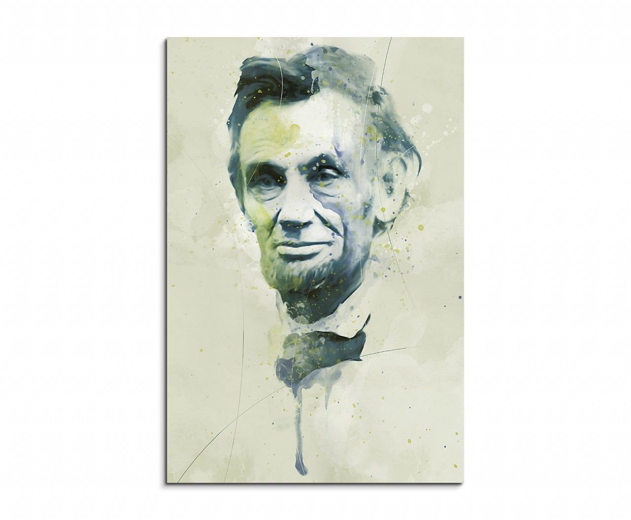 Abraham Lincoln Aqua 90x60cm Wandbild Aquarell Art