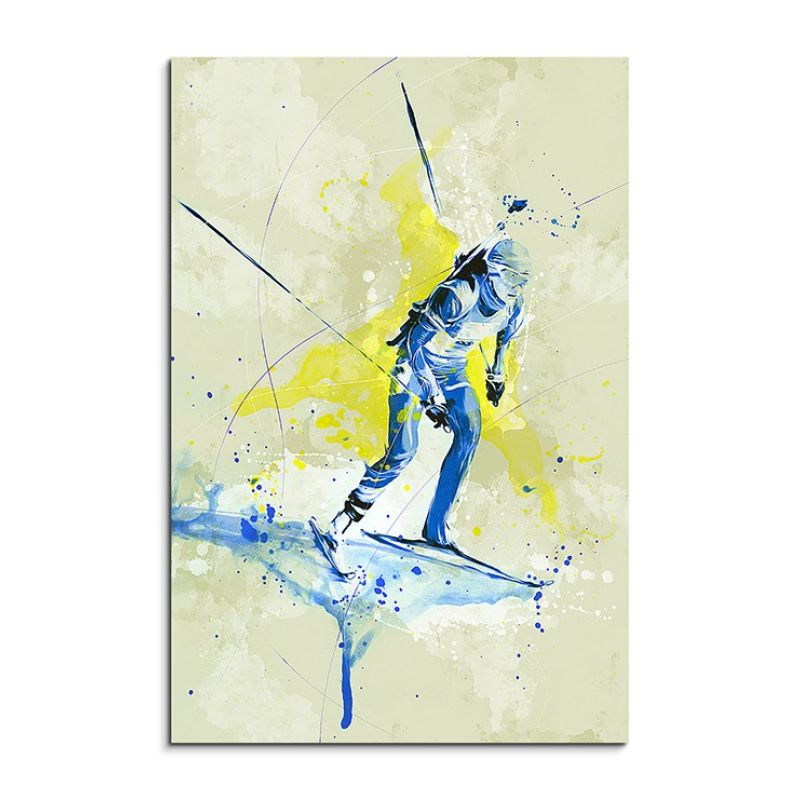 Biathlon V 90x60cm SPORTBILDER Paul Sinus Art Splash Art Wandbild Aquarell Art