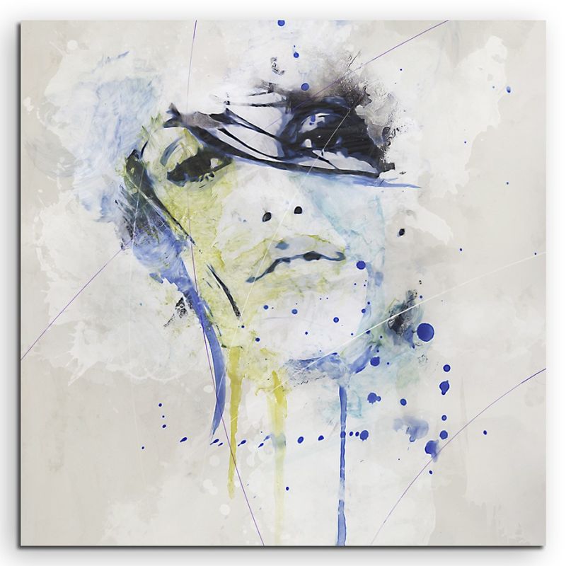 Penelope Cruz Splash 60x60cm Kunstbild als Aquarell auf Leinwand