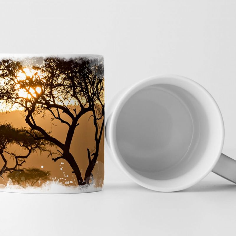 Tasse Geschenk Landschaftsfotografie – Sonnenaufgang in der Savanne Kenia