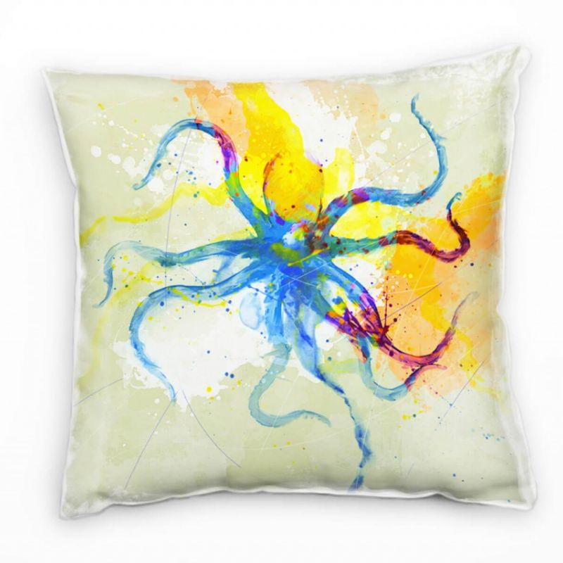 Octopus I Deko Kissen Bezug 40x40cm für Couch Sofa Lounge Zierkissen